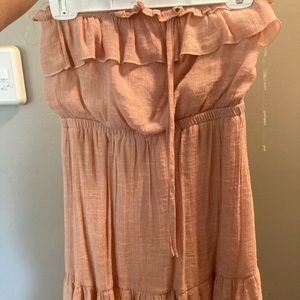 Strapless mini flowy dress